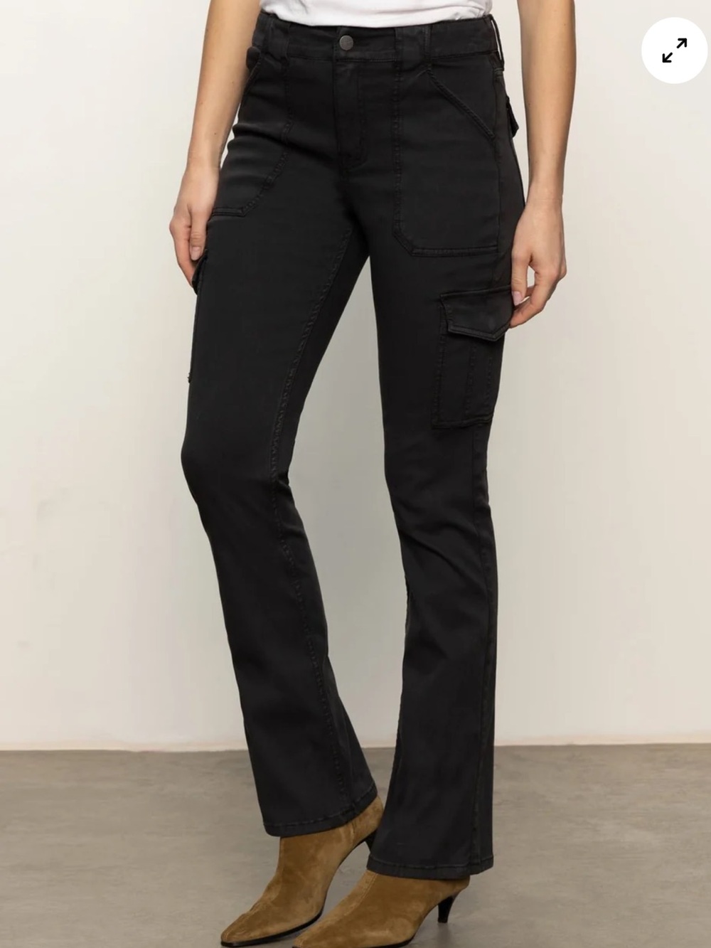 Sanctuary Hayden Sculpted Bootcut Cargo Jeans - Black Size 26